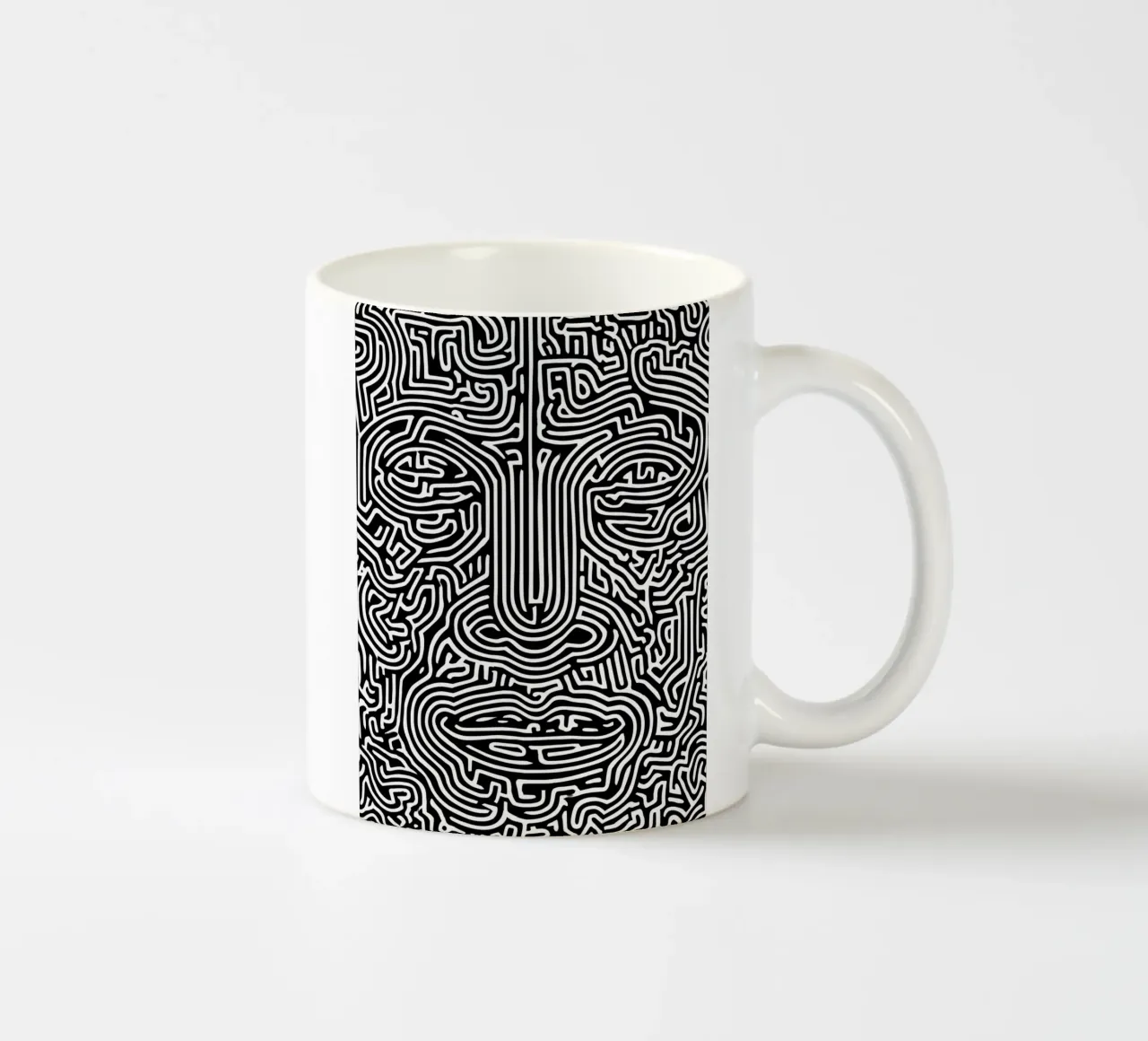 Labirinto grafico | Ritratto Line Art tazza in ceramica da Autofocus