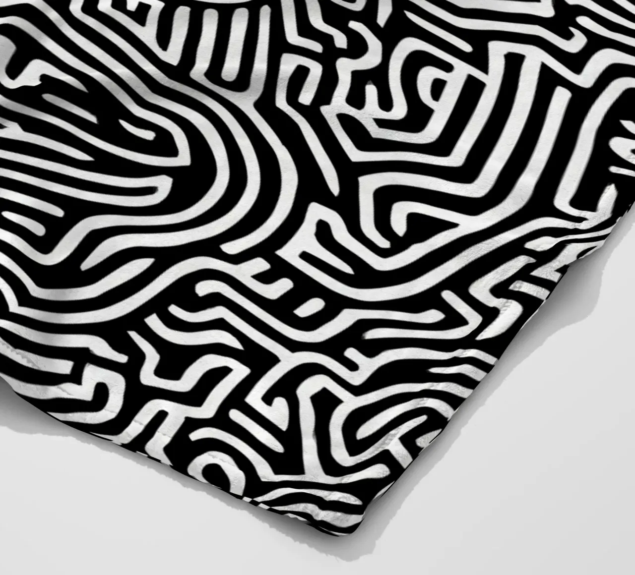 Labirinto grafico | Ritratto Line Art coperta in pile da Autofocus