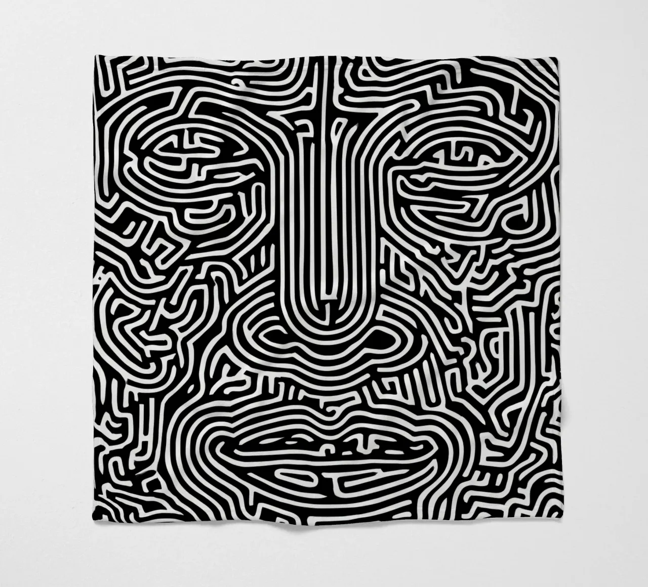 Labirinto grafico | Ritratto Line Art coperta in pile da Autofocus