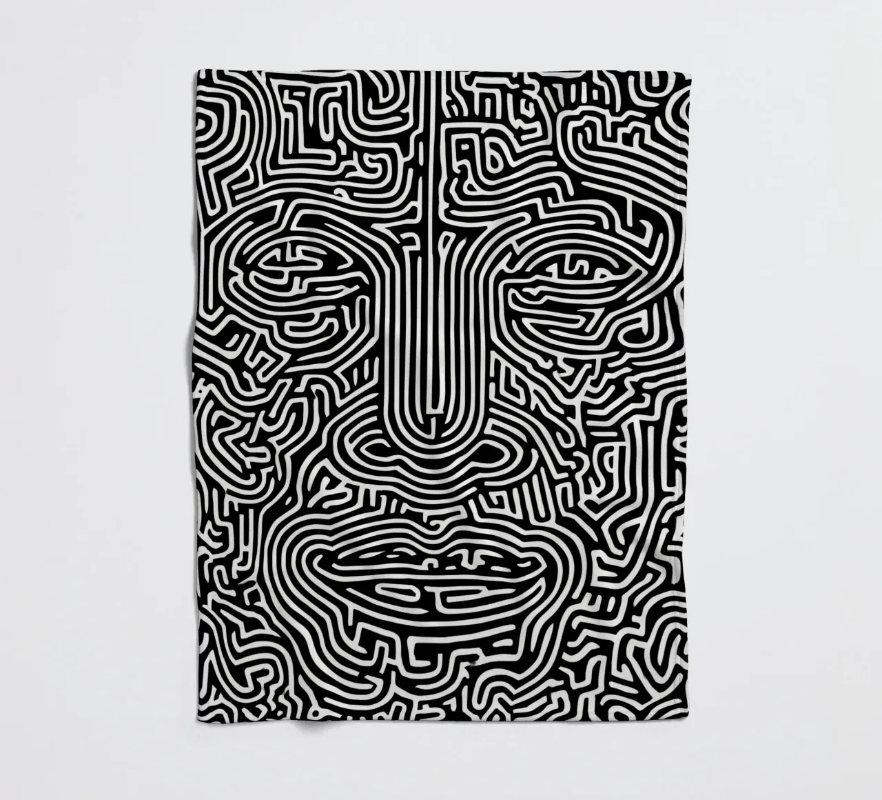 Labirinto grafico | Ritratto Line Art coperta in pile da Autofocus