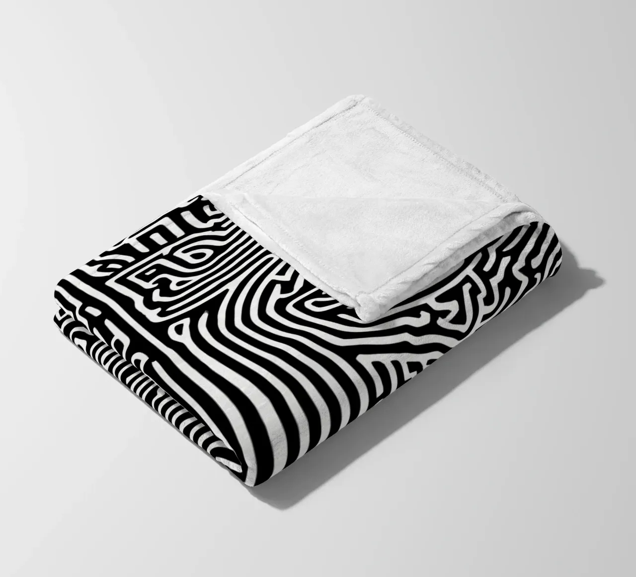 Labirinto grafico | Ritratto Line Art coperta in pile da Autofocus