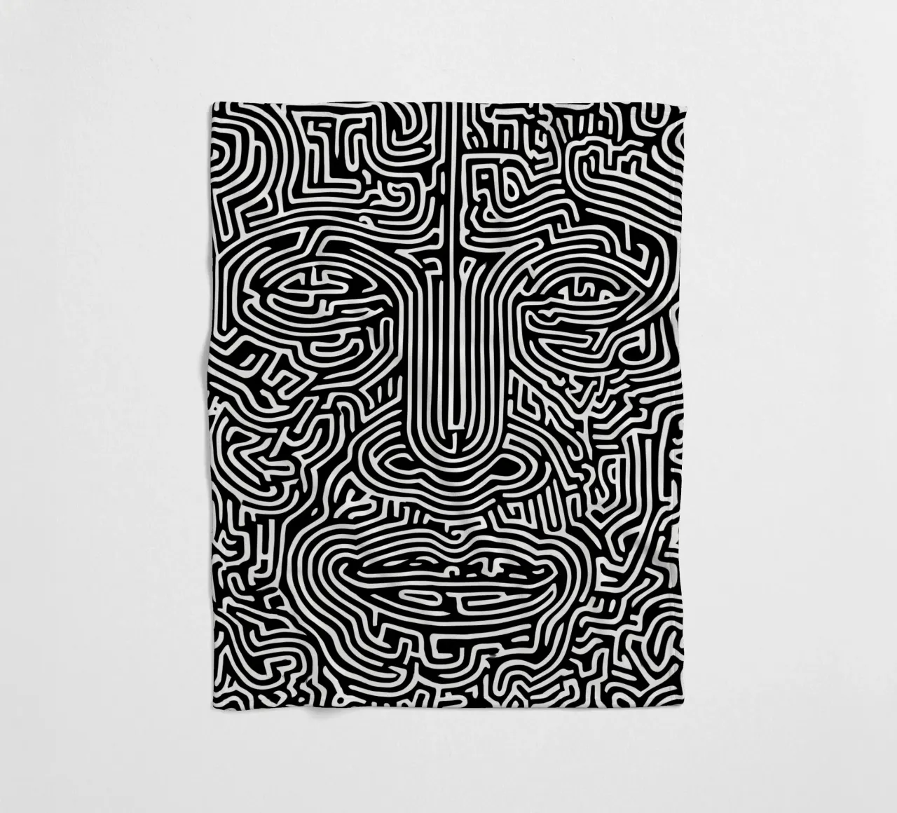 Labirinto grafico | Ritratto Line Art coperta in pile da Autofocus