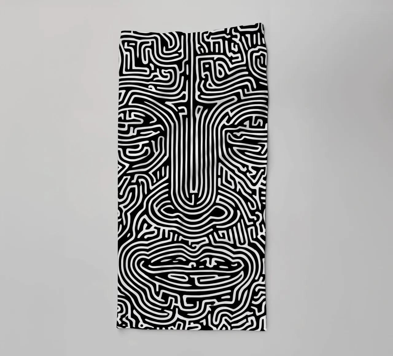 Labirinto grafico | Ritratto Line Art asciugamano da bagno da Autofocus