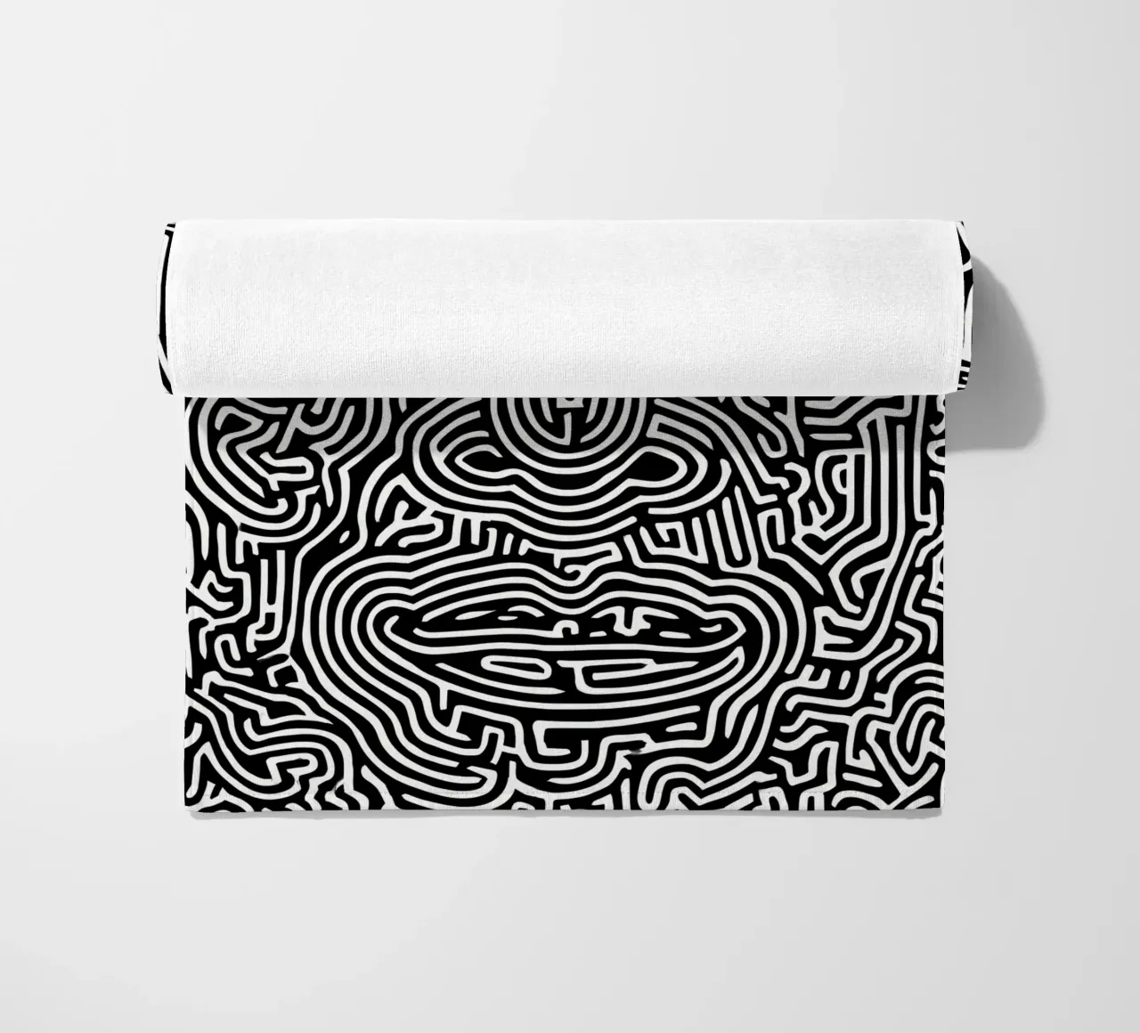 Labirinto grafico | Ritratto Line Art telo mare da Autofocus