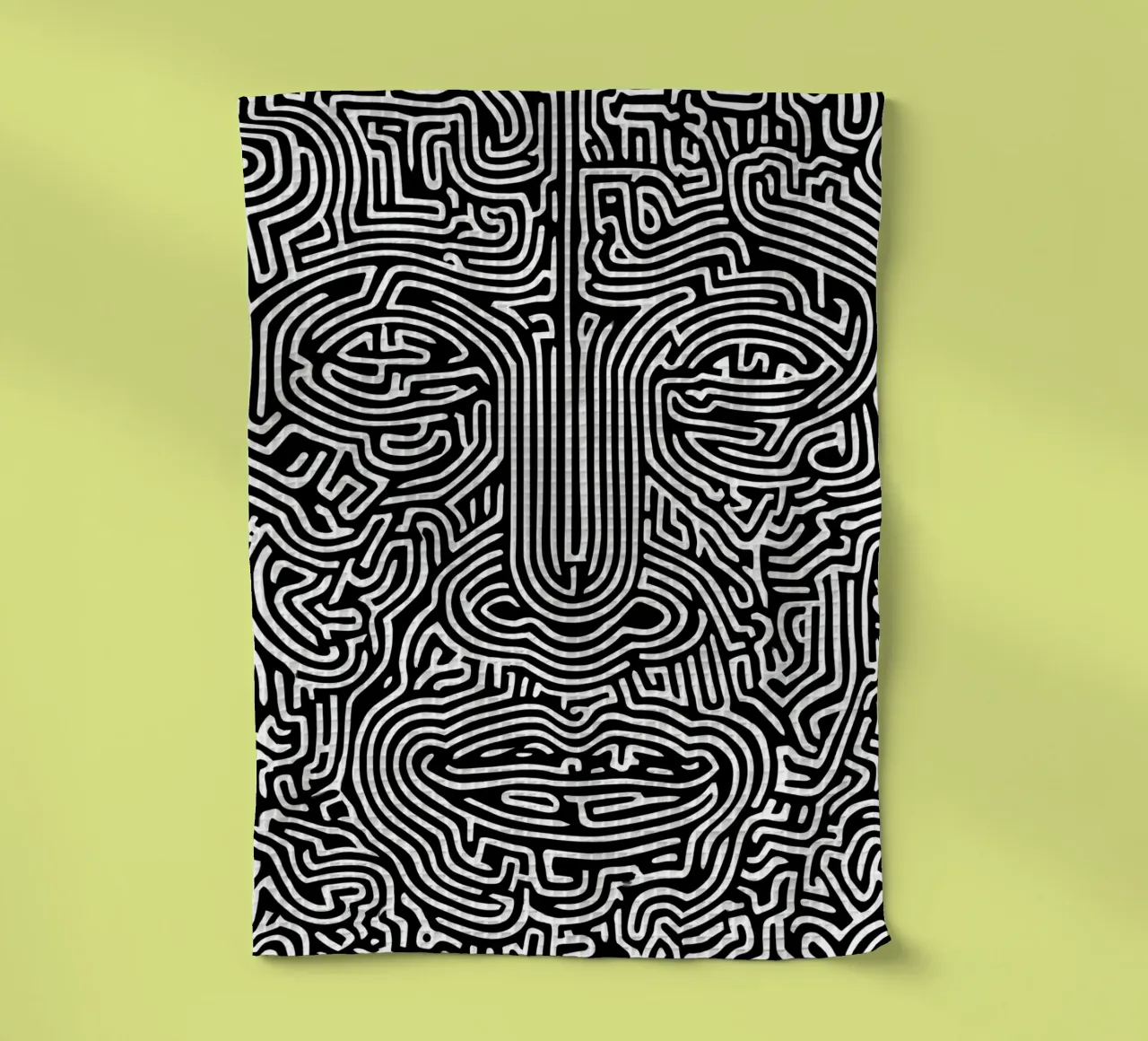 Labirinto grafico | Ritratto Line Art canovaccio da cucina da Autofocus