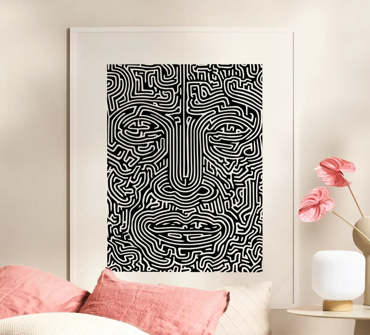 Labirinto grafico | Ritratto Line Art carta hahnemühle da Autofocus