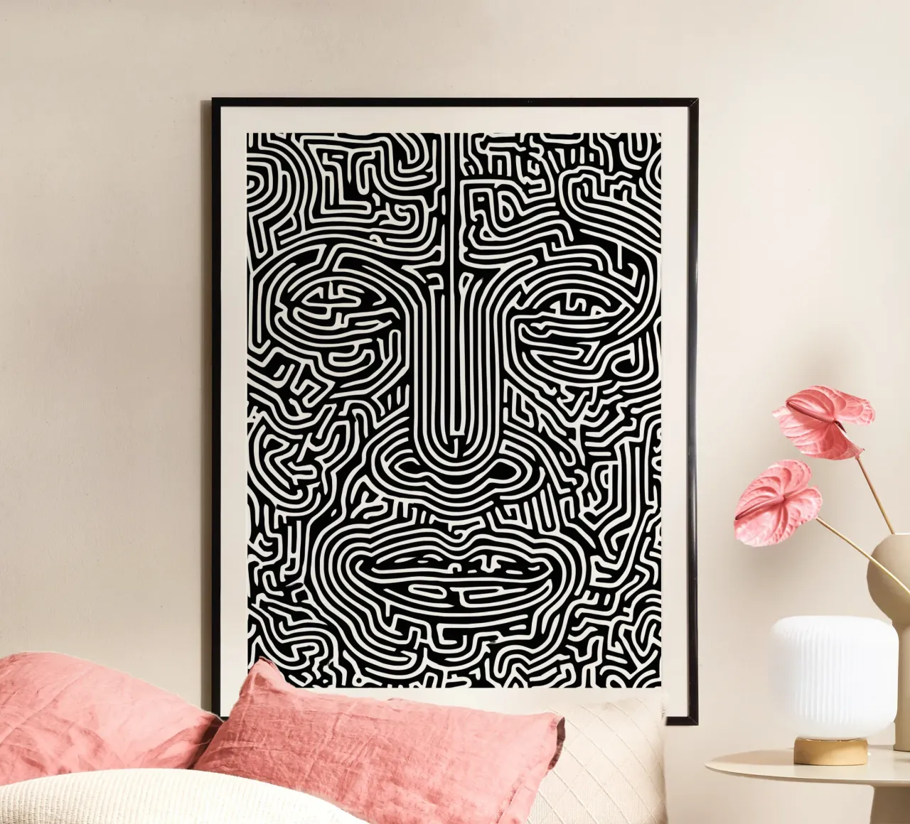 Labirinto grafico | Ritratto Line Art carta hahnemühle da Autofocus