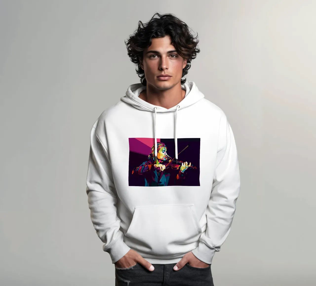 Violinist Style WPAP Hoodie von SW Artwork
