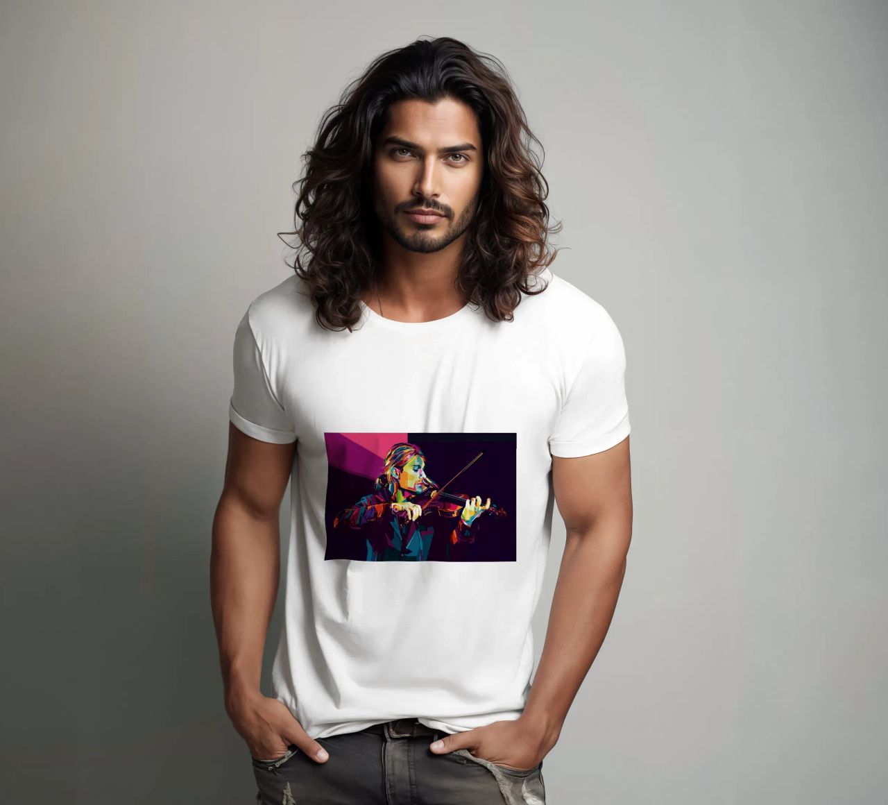 Violinist Style WPAP t-shirt da SW Artwork