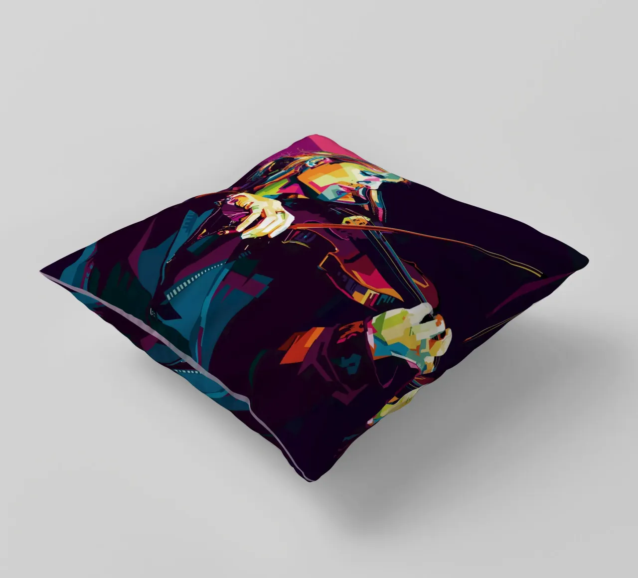 Violinist Style WPAP decorative cushion by SW Artwork