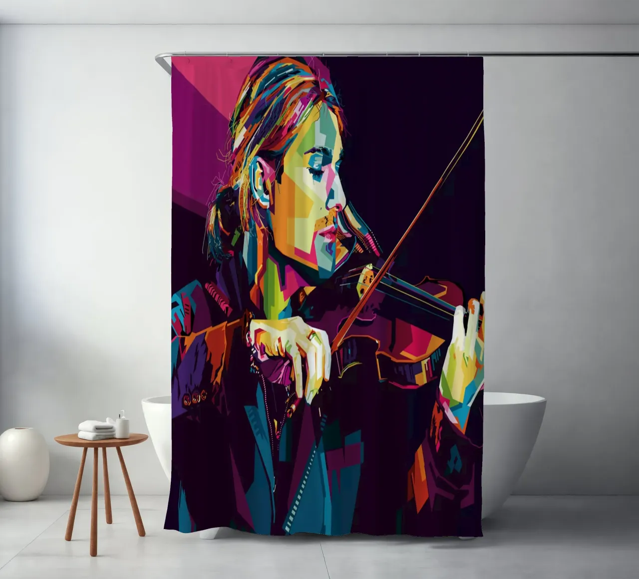 Violinist Style WPAP tenda da doccia da SW Artwork