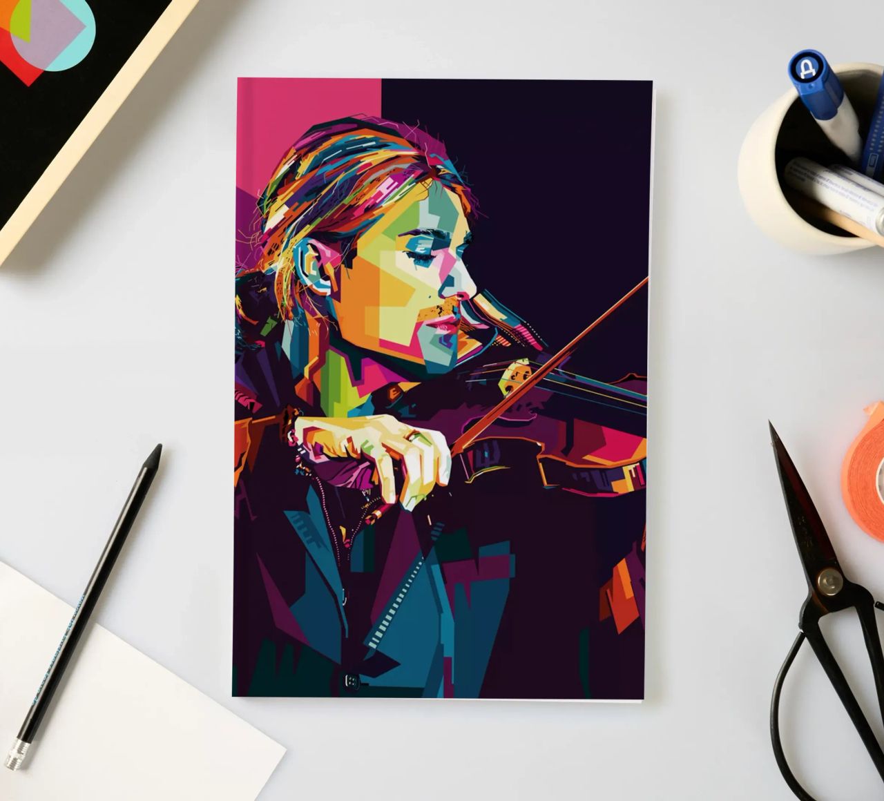 Violinist Style WPAP notebook by SW Artwork