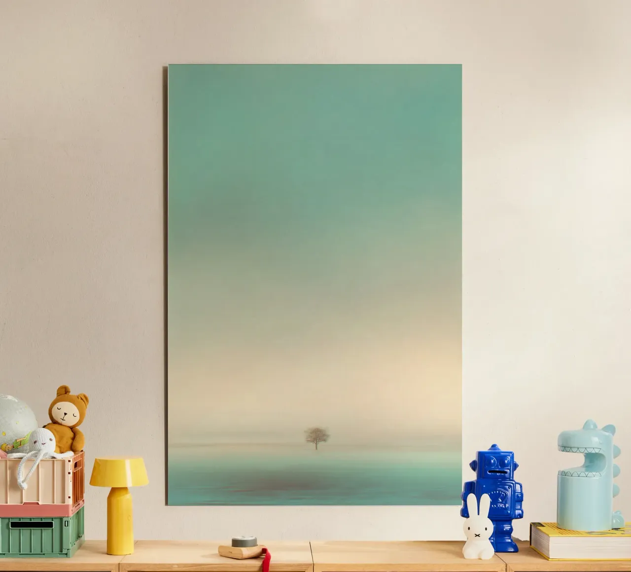 Lone Tree on Hushed Field alluminio dibond da Tinyverse Studio