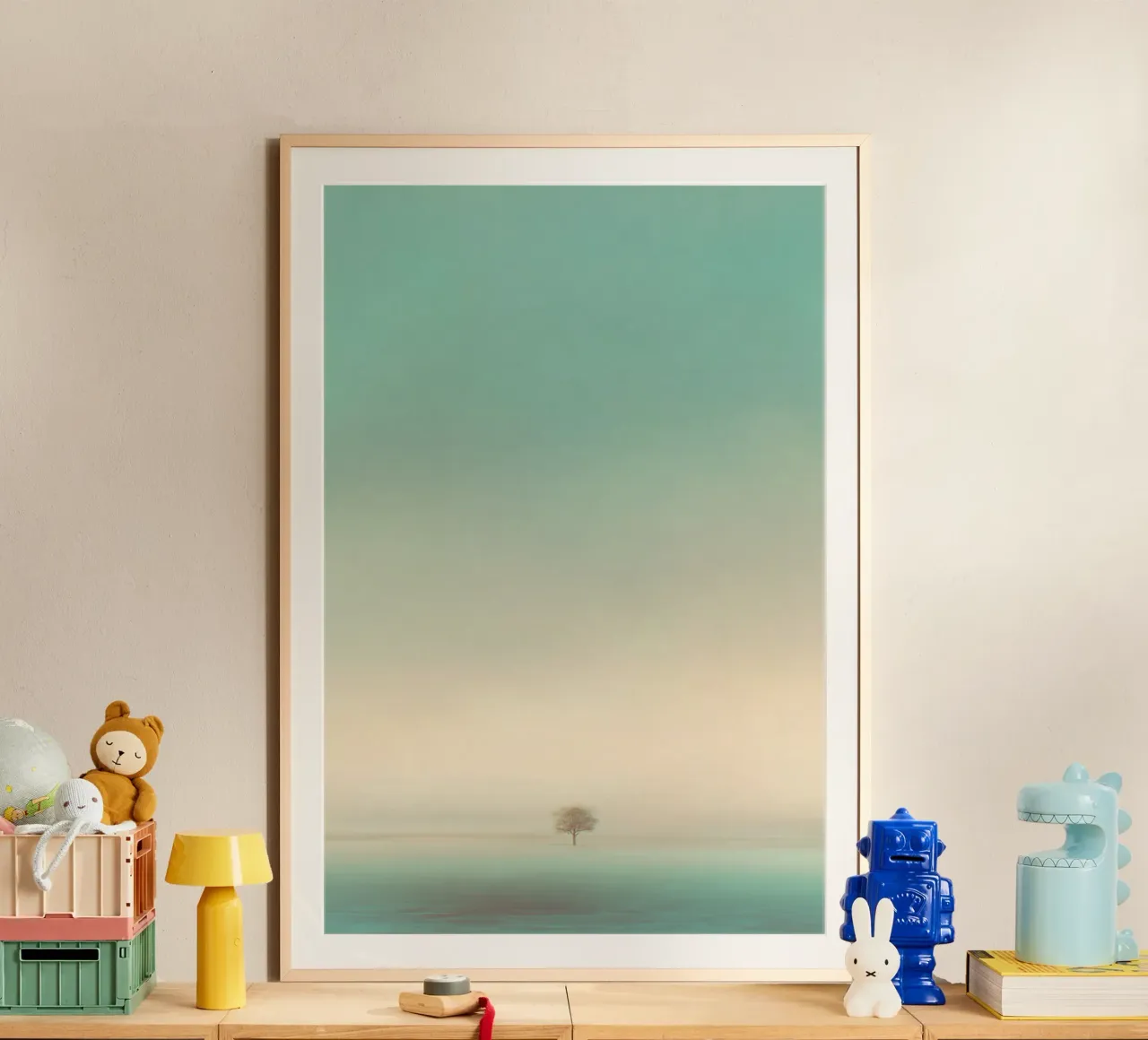 Lone Tree on Hushed Field carta hahnemühle da Tinyverse Studio