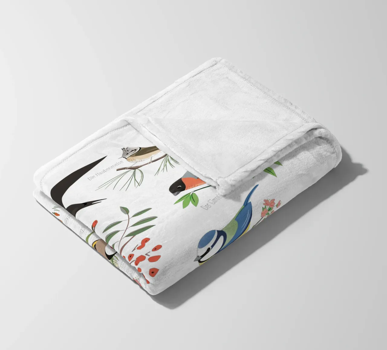 Native birds fleece blanket by VIERUNDFÜNFZIG