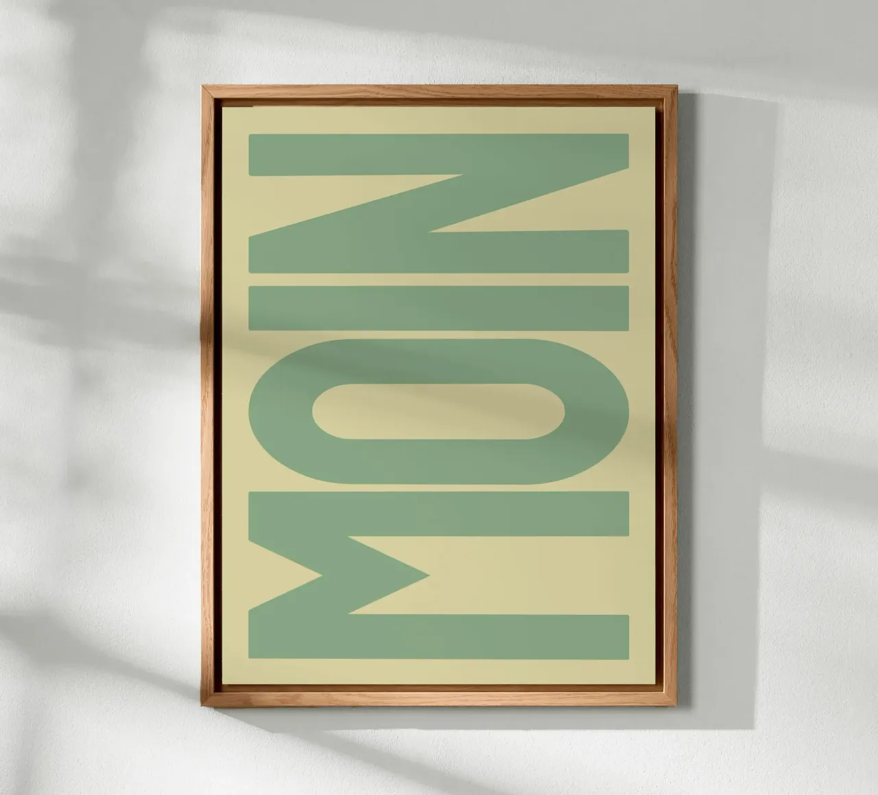 Moin - verde salvia / beige alluminio dibond con Cornice Artbox da NoordalLiving