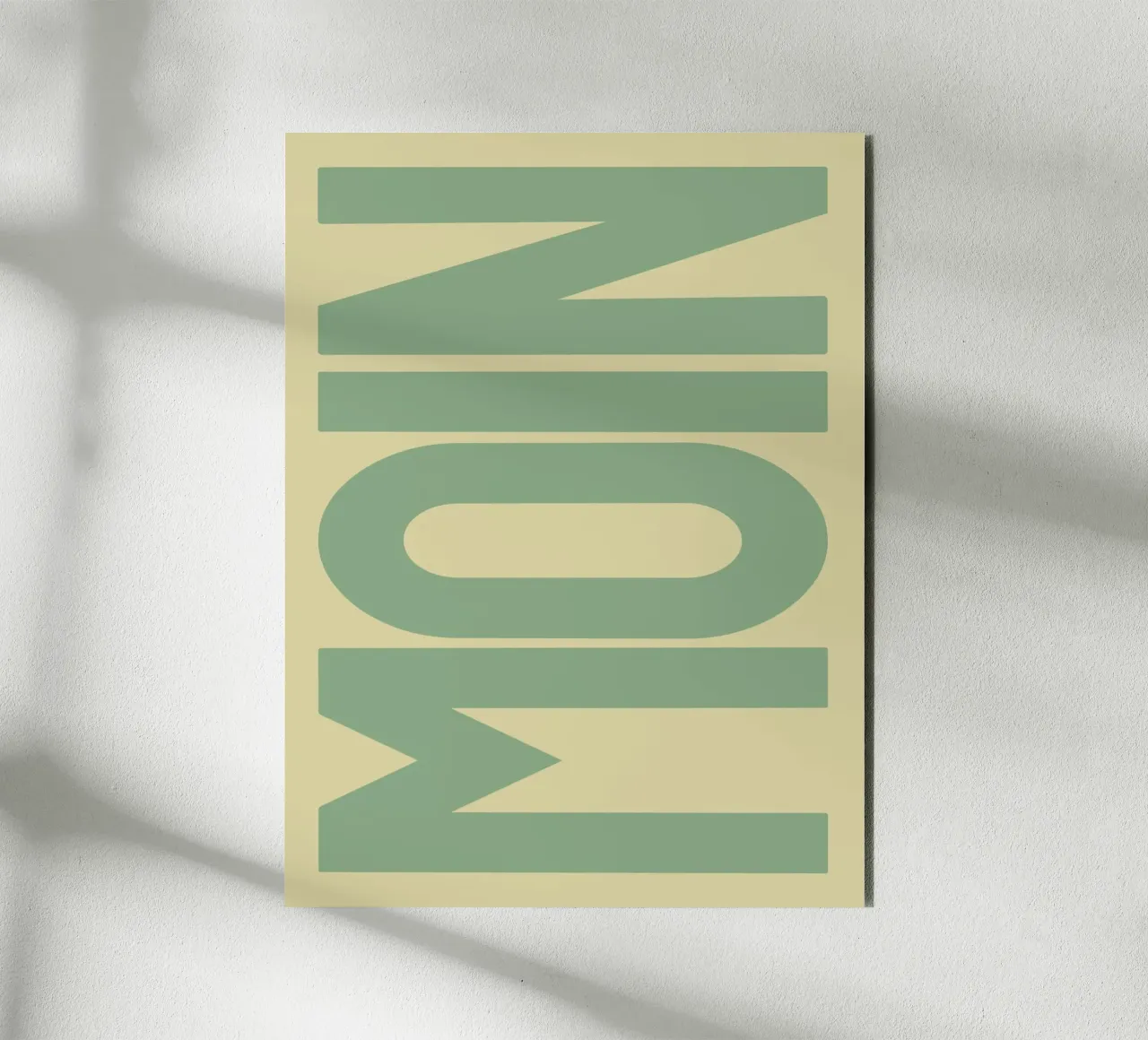 Moin - verde salvia / beige alluminio dibond con Cornice Artbox da NoordalLiving