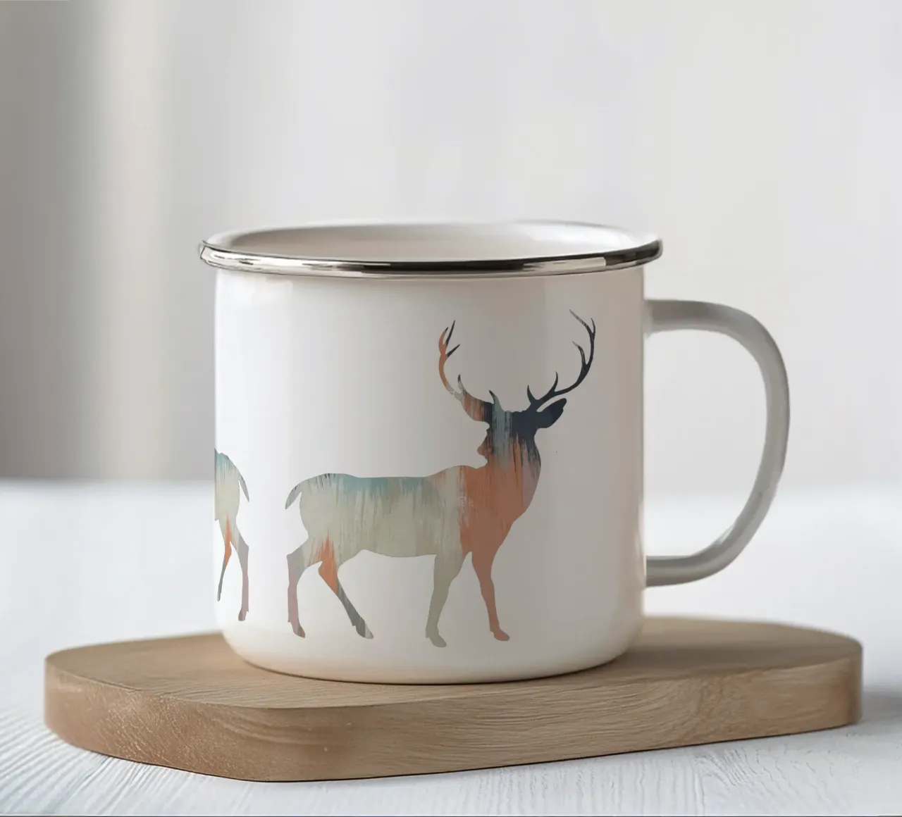 Cervo pastello tazza in smalto da Orara Studio