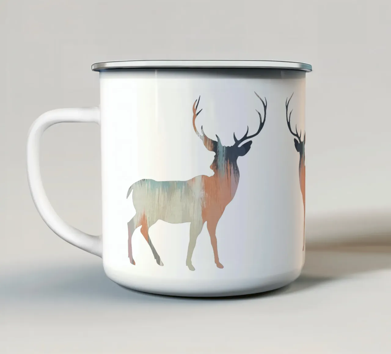 Cervo pastello tazza in smalto da Orara Studio