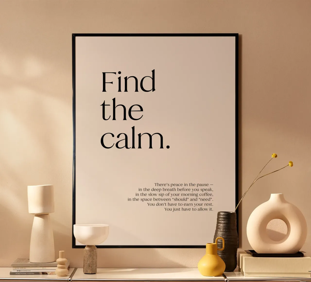 Find the calm | minimalistic design | typography carta hahnemühle da just typo