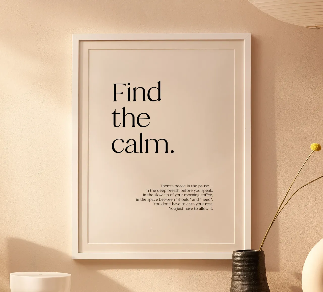 Find the calm | minimalistic design | typography carta hahnemühle da just typo