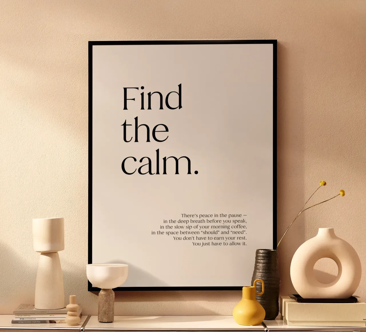 Find the calm | minimalistic design | typography carta hahnemühle da just typo