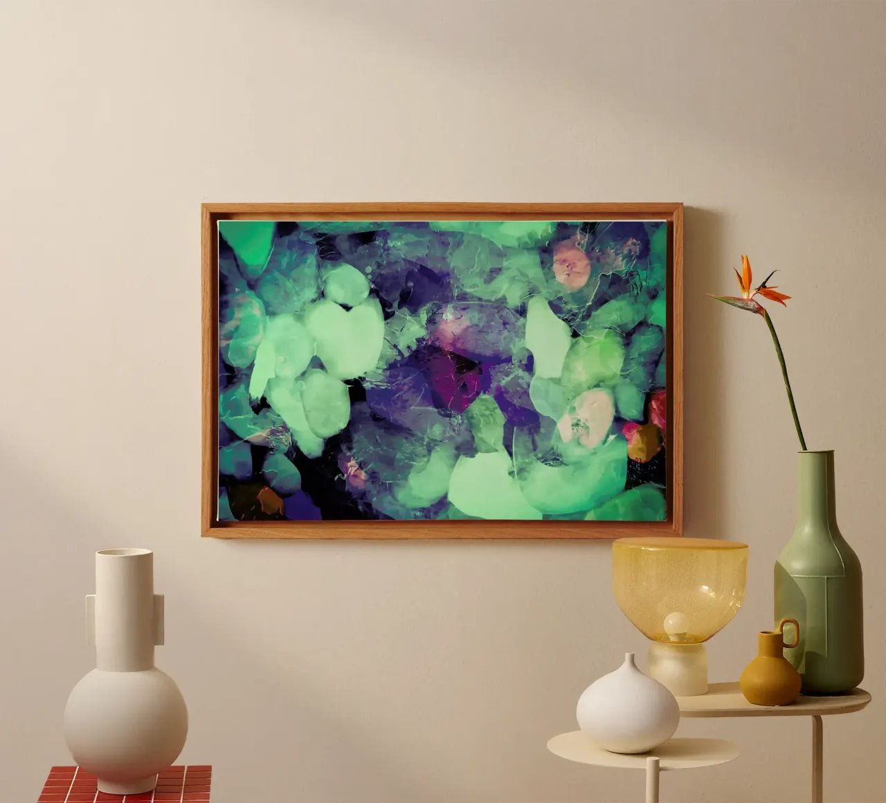 Green Ice canvas met Baklijst van In Full Color