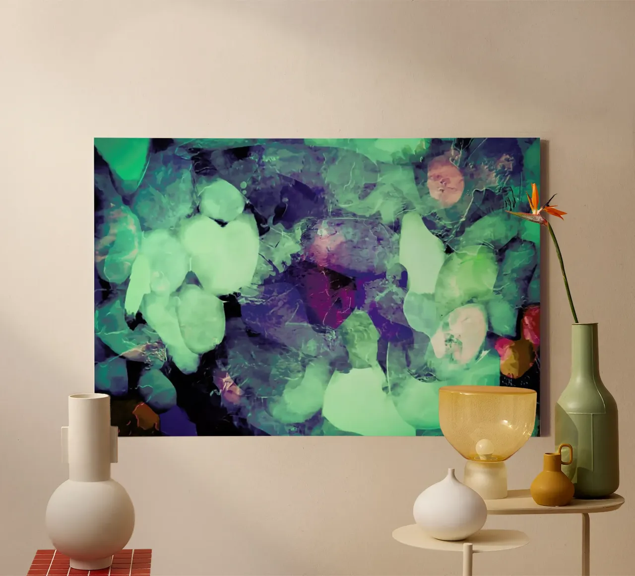 Green Ice canvas met Baklijst van In Full Color