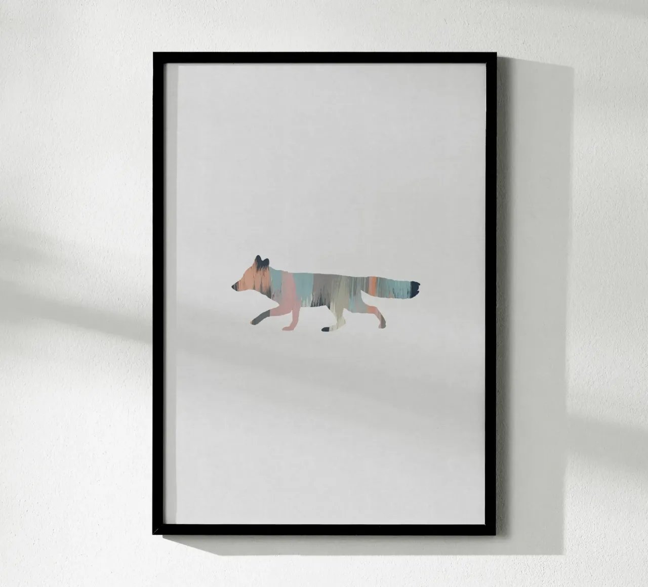Volpe pastello poster con telaio in alluminio da Orara Studio