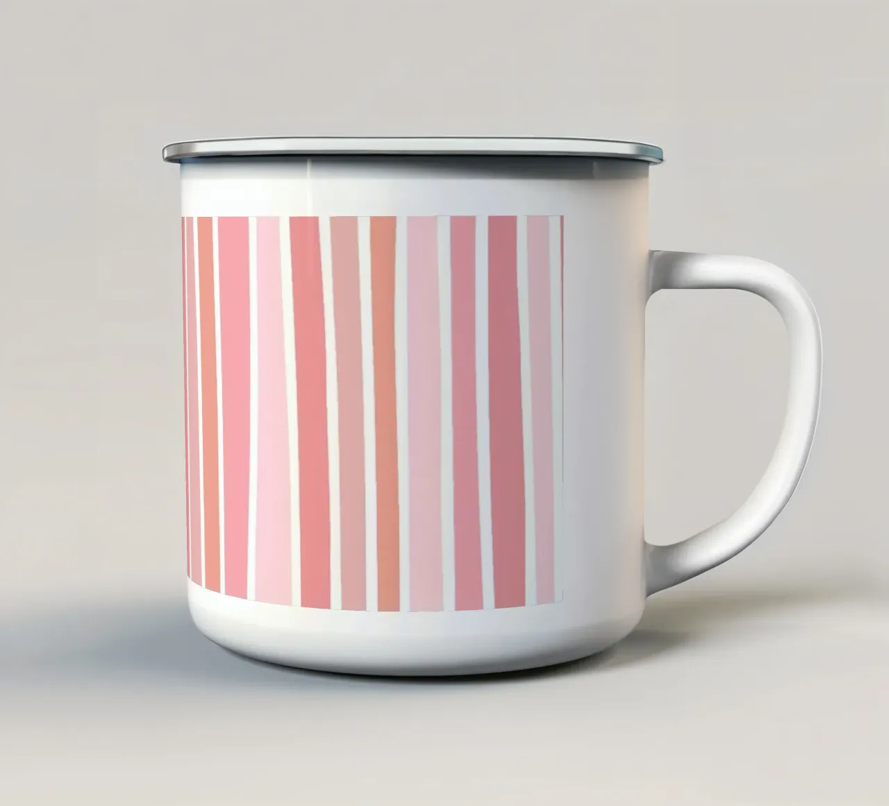 Earthy lines - rosa tazza in smalto da BAINAI HOME