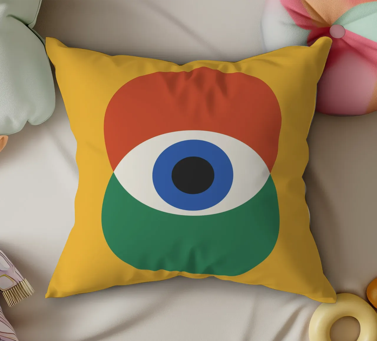 Modello Bauhaus a occhio singolo cuscino da Paigaam Studio