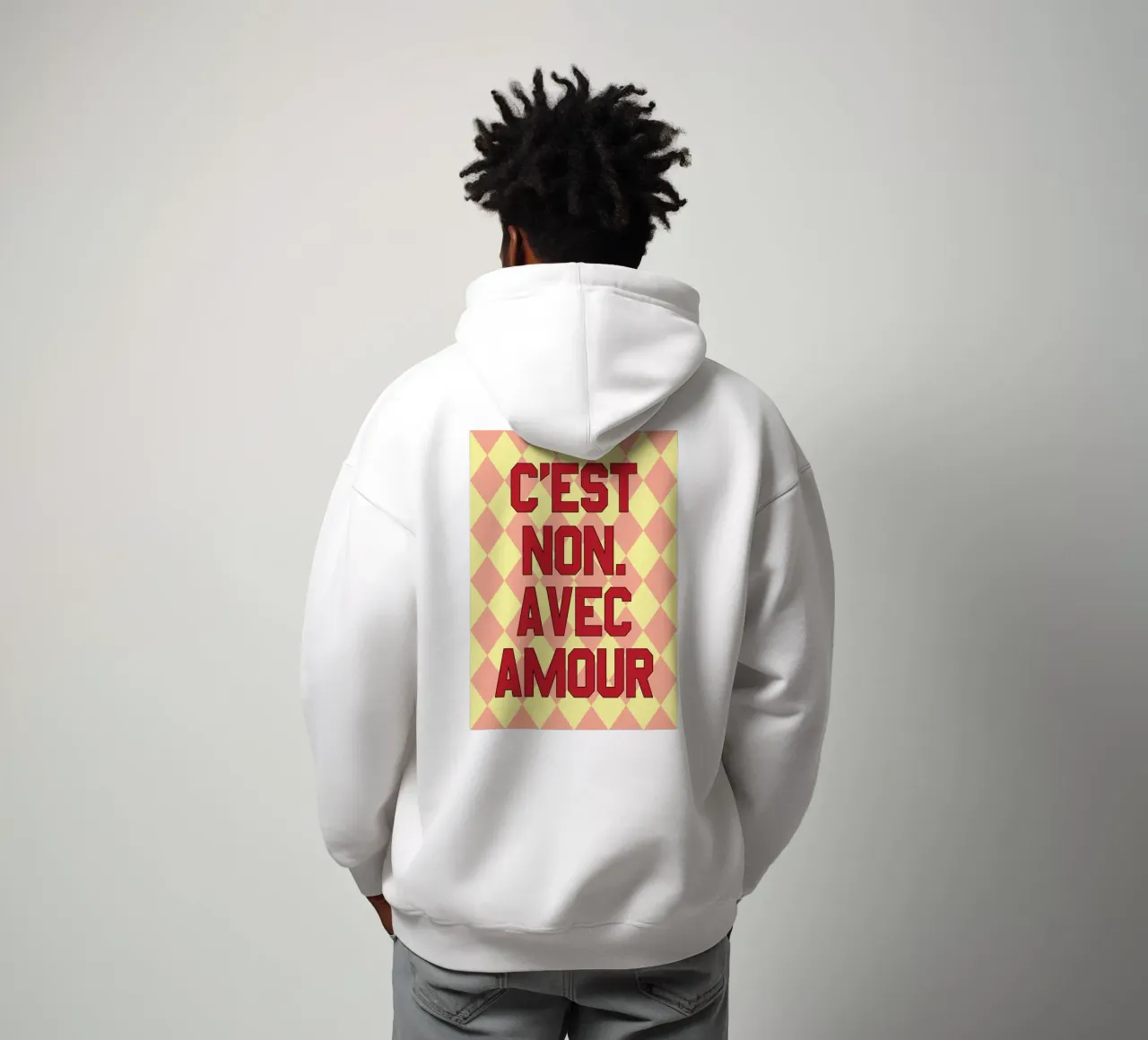 C'est non avec amour Citazioni in francese felpa con cappuccio da syabiqo