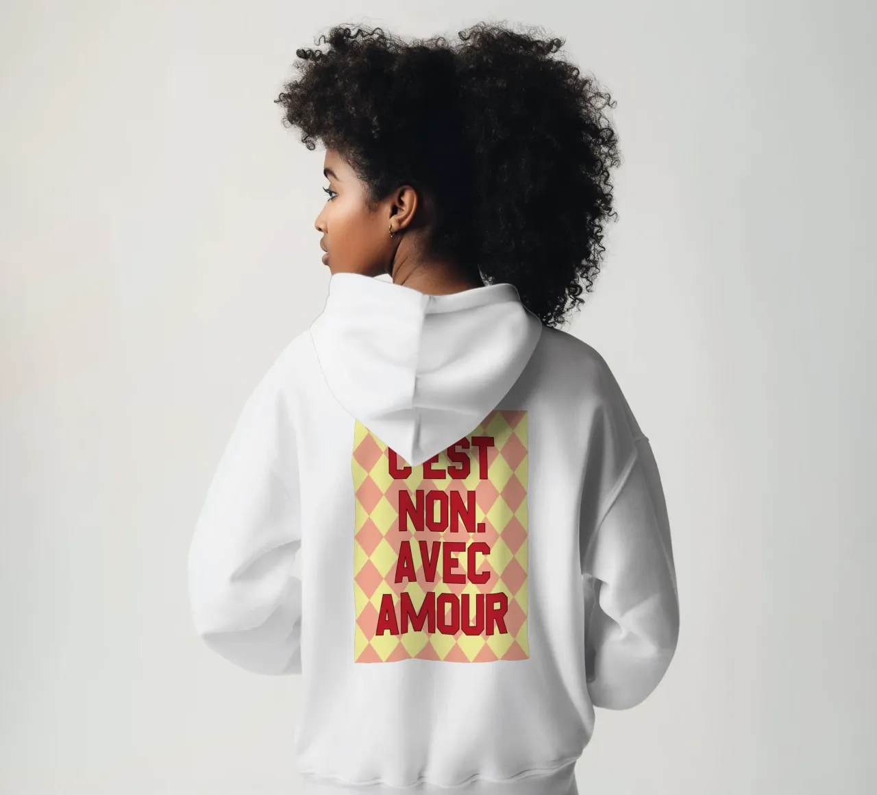 C'est non avec amour Citazioni in francese felpa con cappuccio da syabiqo