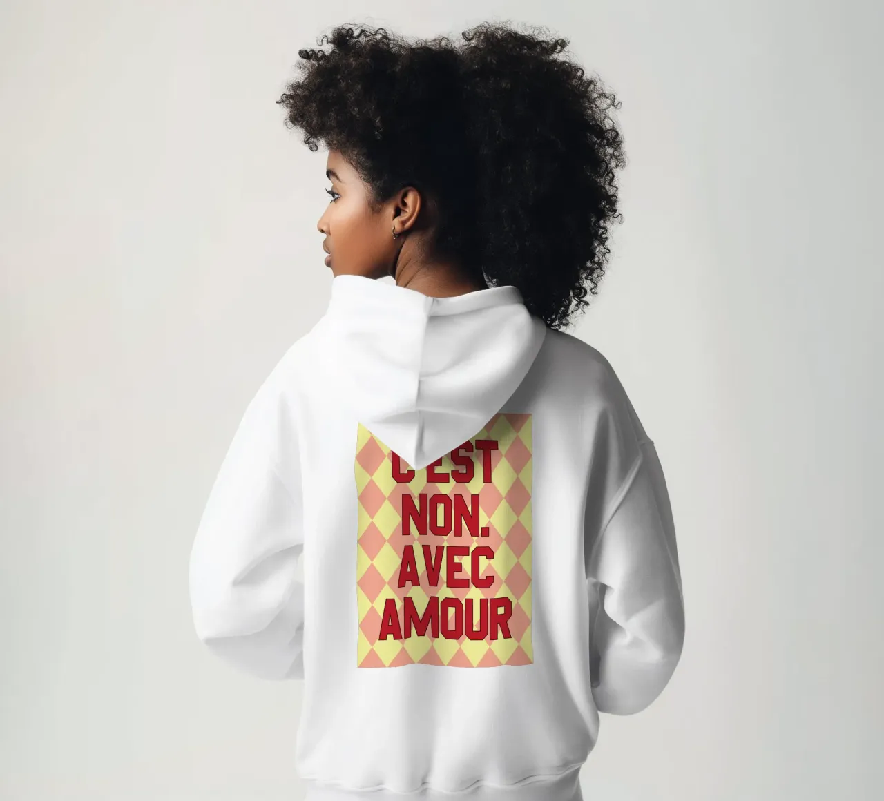 C'est non avec amour Citazioni in francese felpa con cappuccio da syabiqo