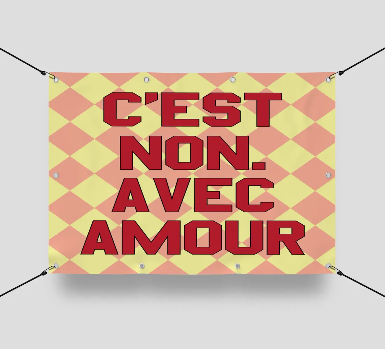 C'est non avec amour Citazioni in francese telo in pvc da syabiqo