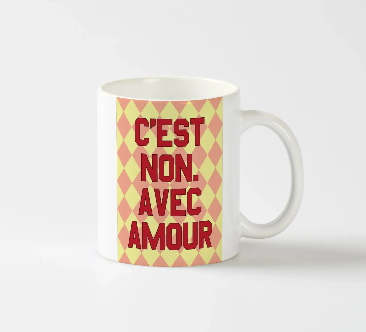 C'est non avec amour Citazioni in francese tazza in ceramica da syabiqo