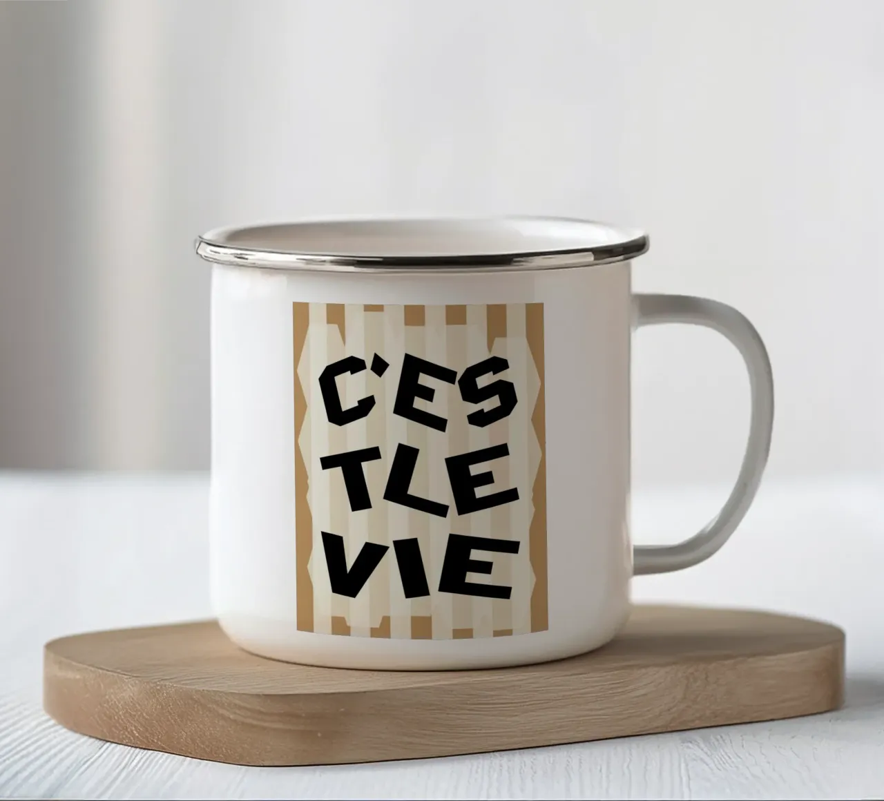 Cest La Vie Citazioni in francese tazza in smalto da syabiqo