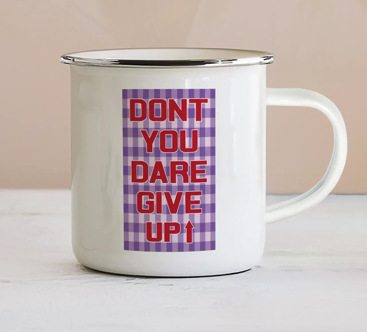 non osare arrenderti tazza in smalto da syabiqo