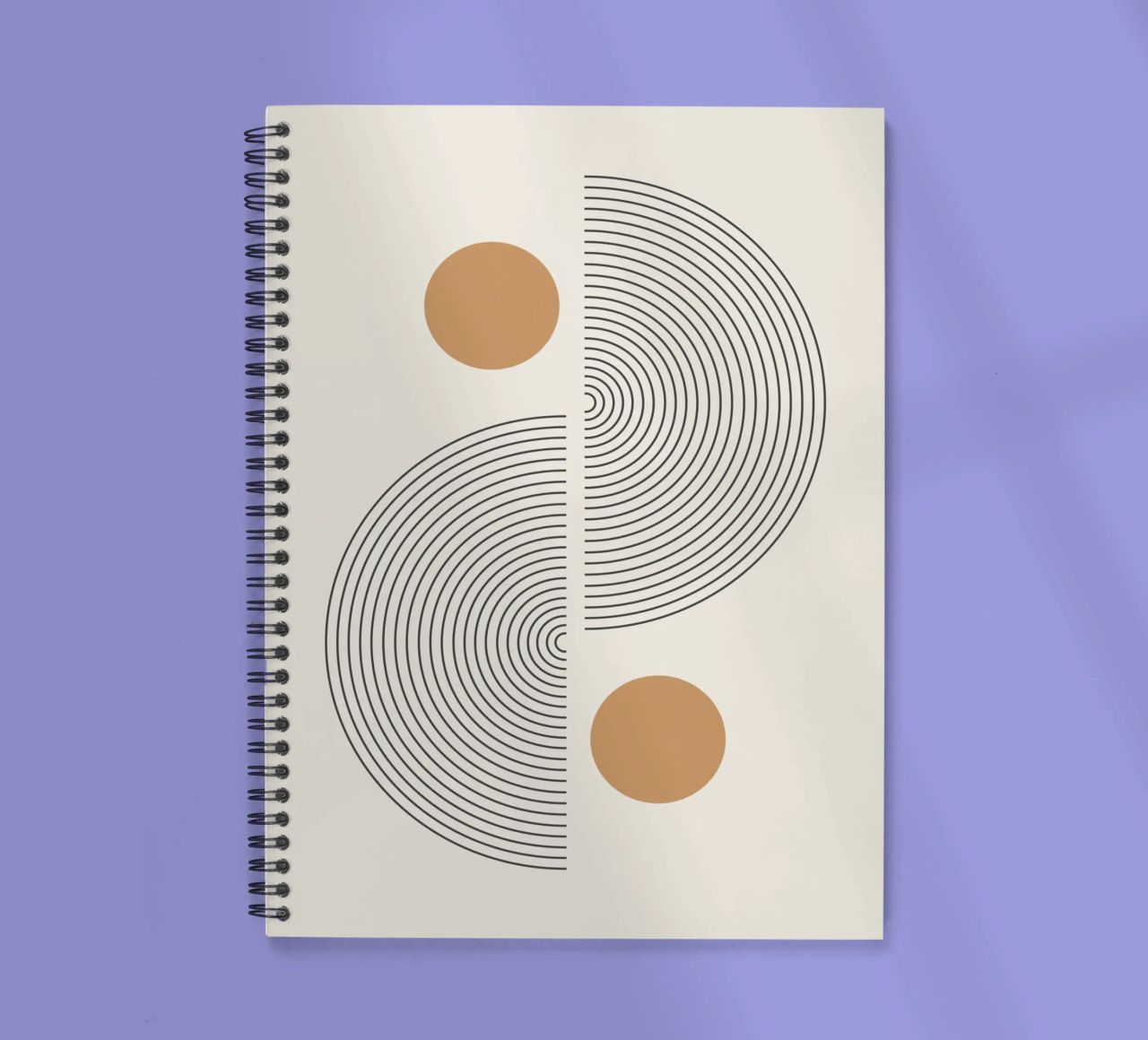 Abstract Boho mid century Pattern 02 spiral notebook by Paigaam Studio