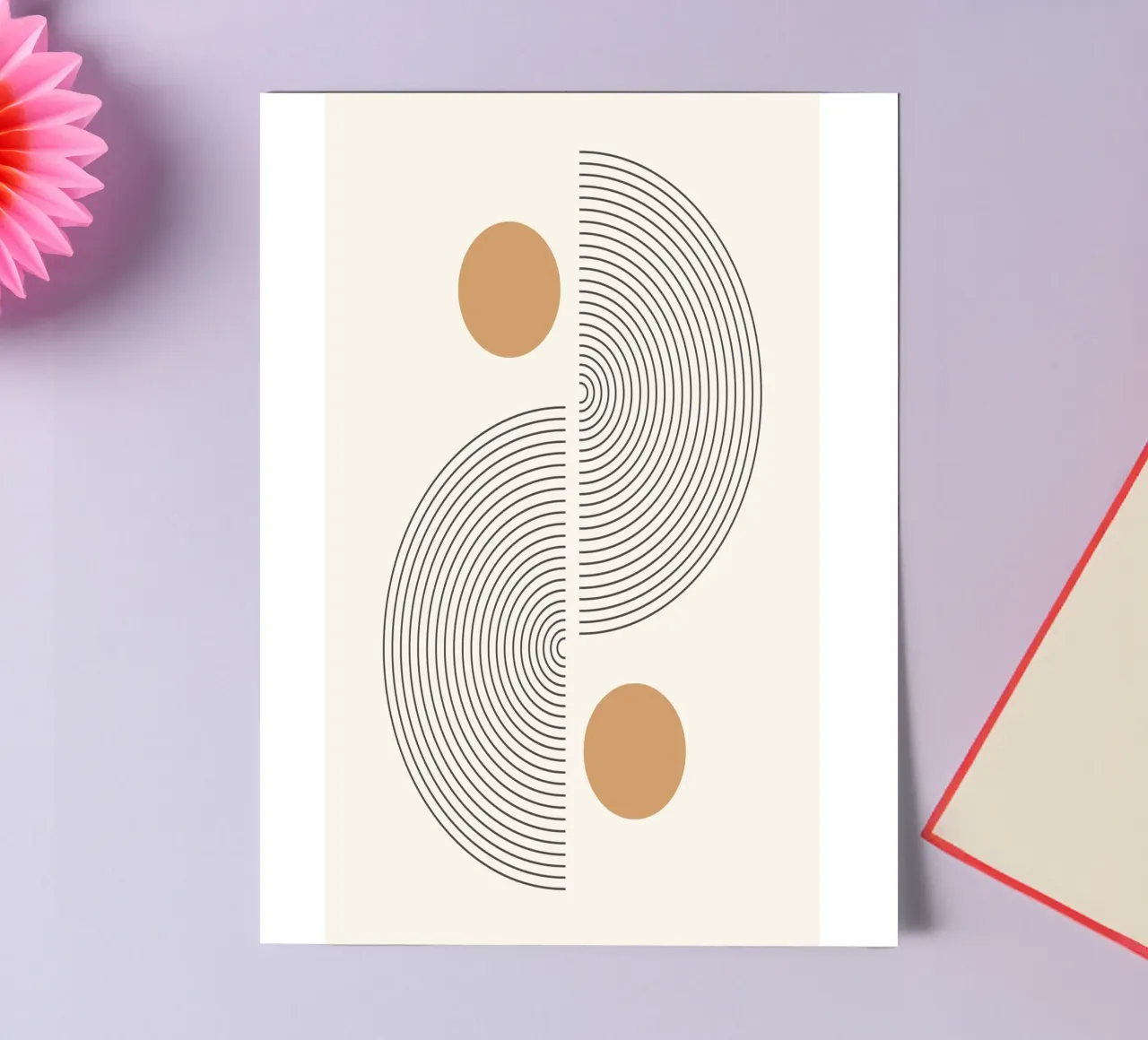 Astratto Boho metà secolo Pattern 02 foglio adesivo da Paigaam Studio