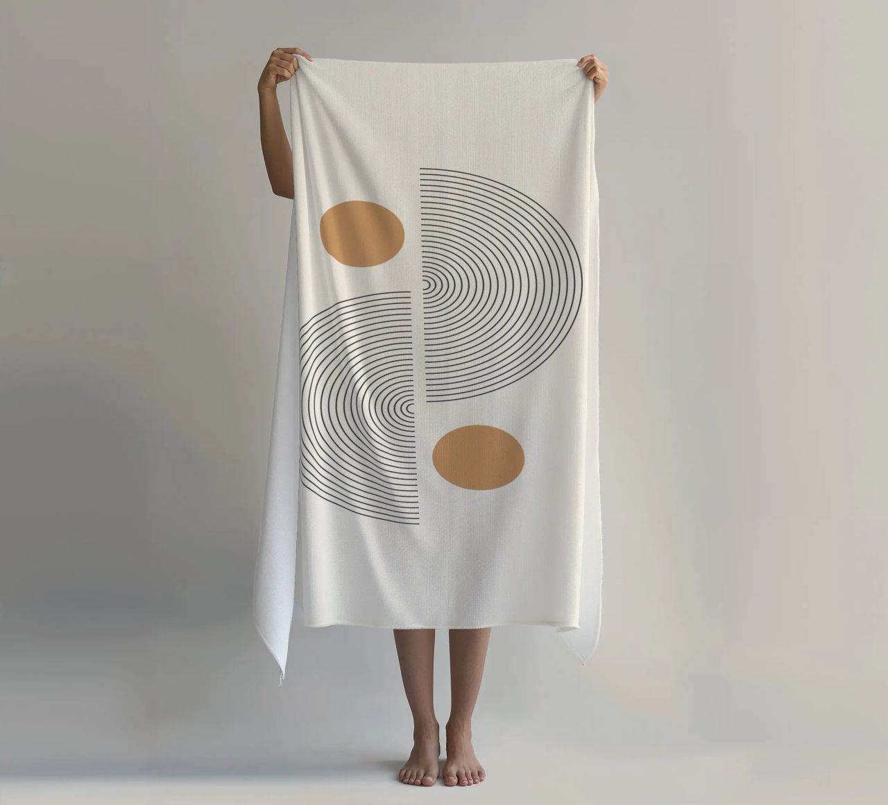 Abstract Boho mid century Pattern 02 beach towel by Paigaam Studio