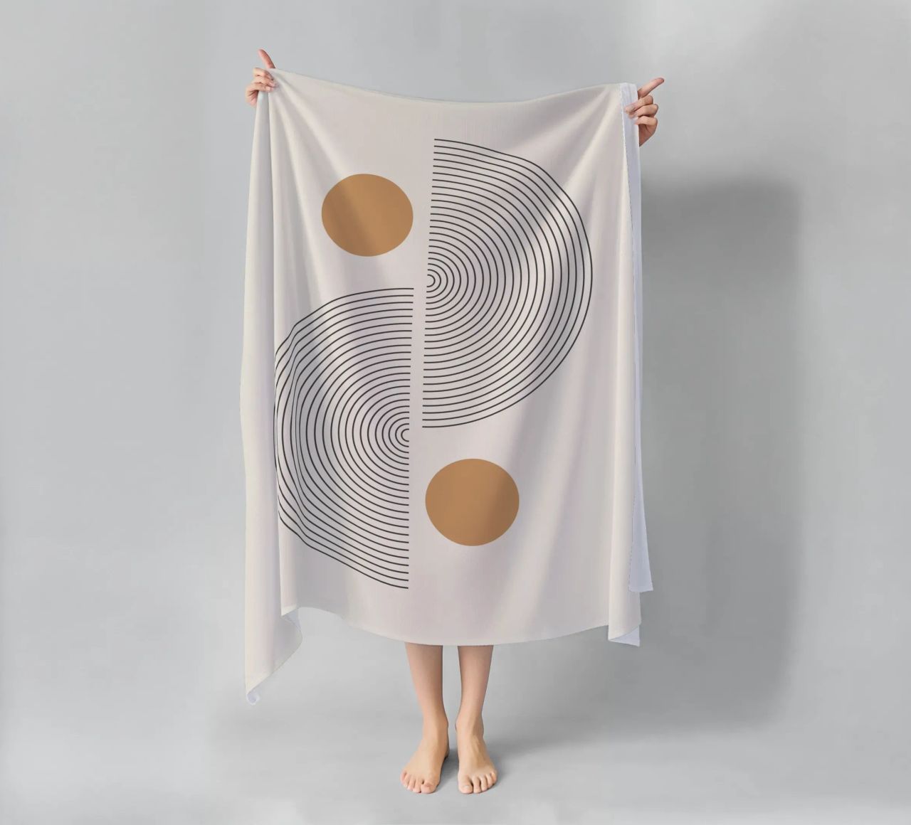 Abstract Boho mid century Pattern 02 beach towel by Paigaam Studio