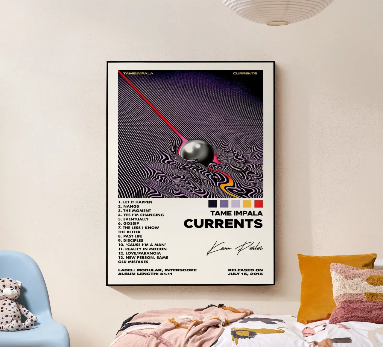 Tame Impala Current Tracklists acrylic glass by Linda Tobrut