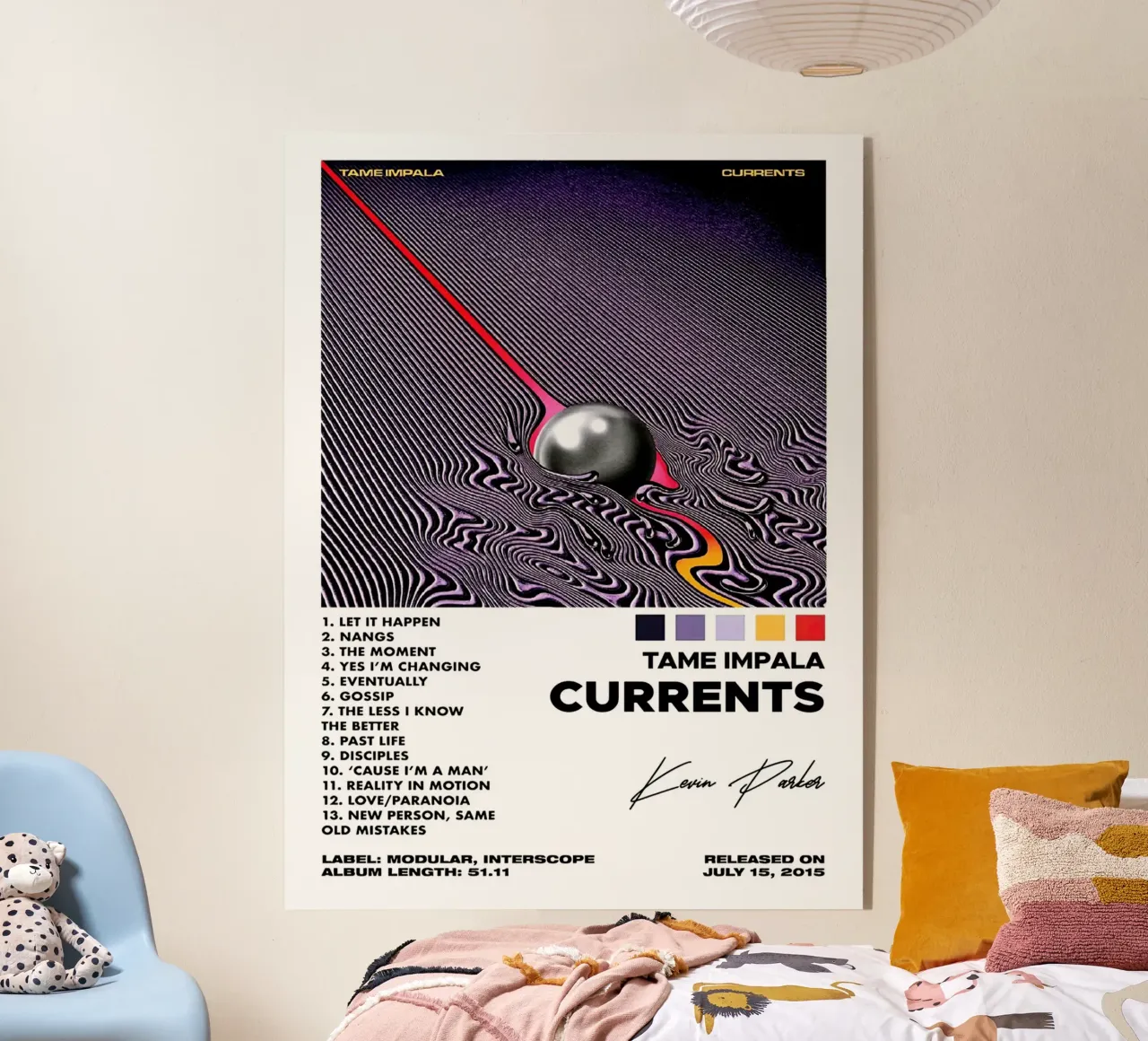 Tame Impala Current Tracklists plexiglass da Linda Tobrut