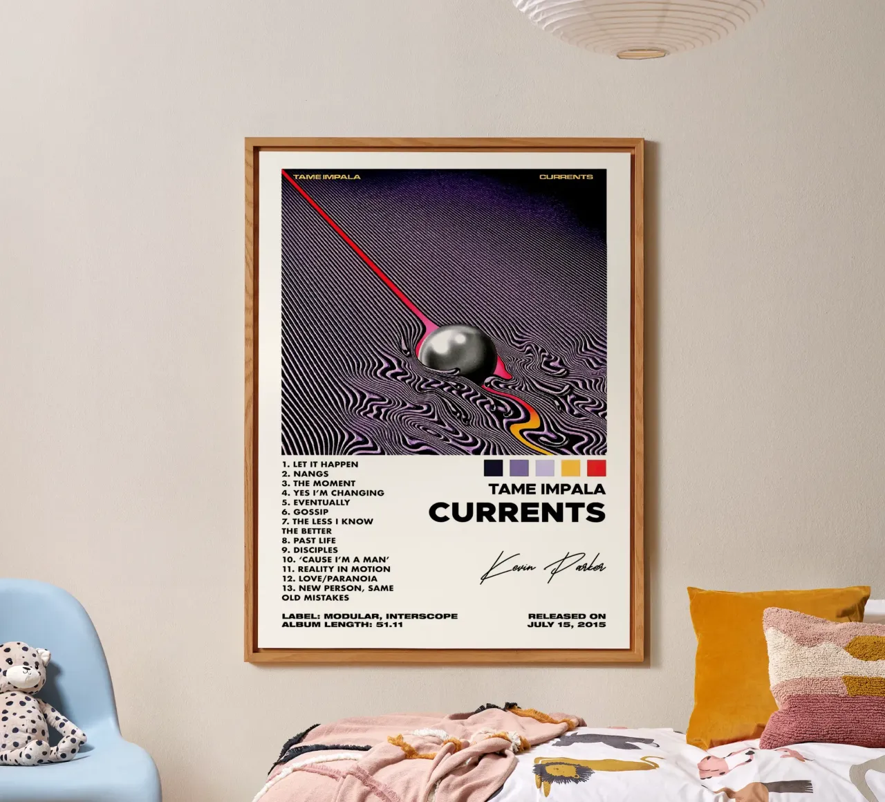 Tame Impala Current Tracklists alluminio dibond da Linda Tobrut