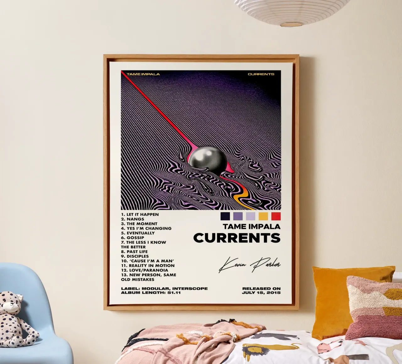 Tame Impala Current Tracklists tela da Linda Tobrut