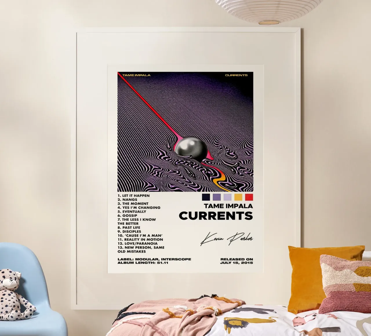 Tame Impala Current Tracklists carta hahnemühle da Linda Tobrut