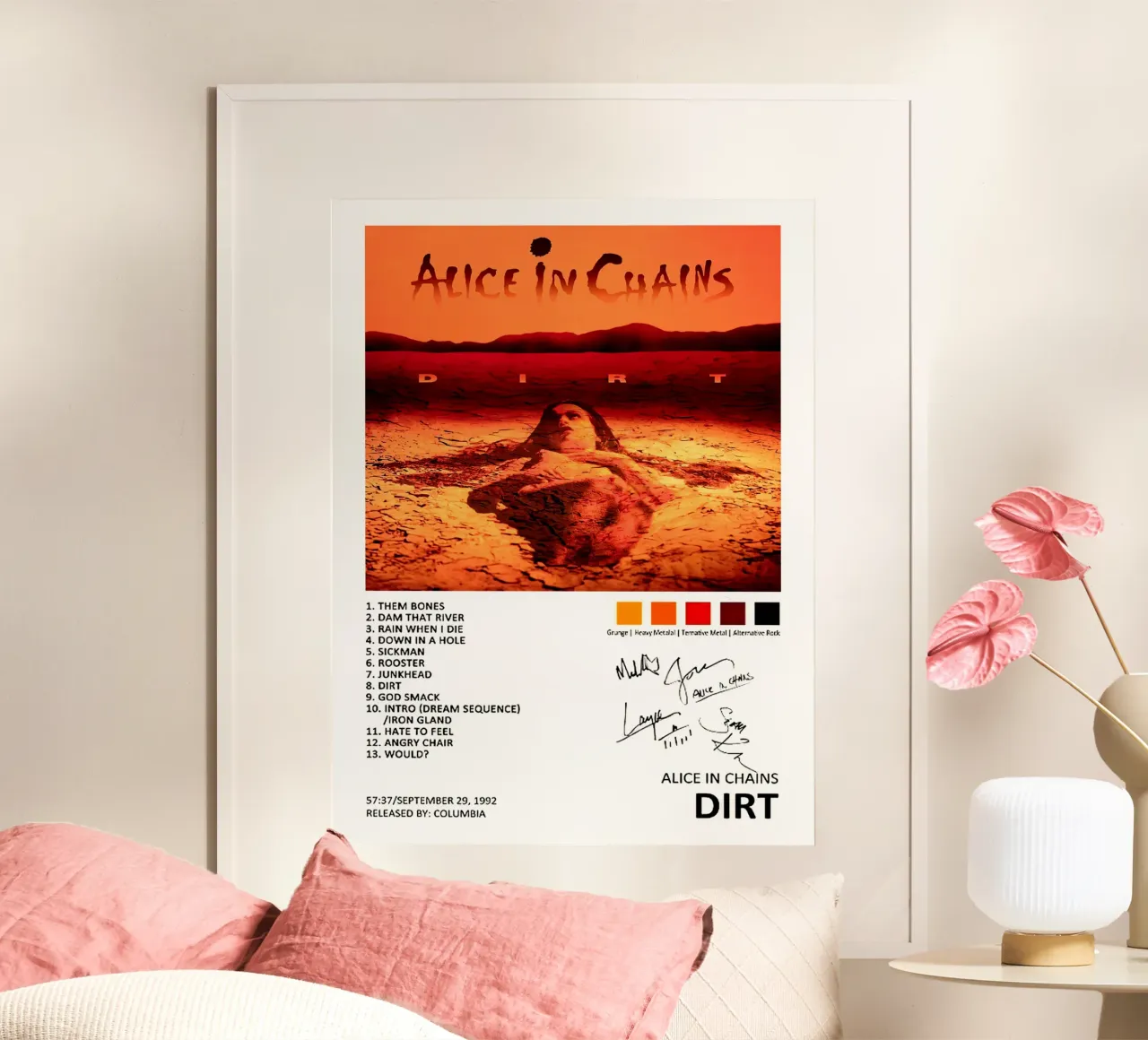 Alice In Chains Dirt Tracklists carta hahnemühle da Linda Tobrut