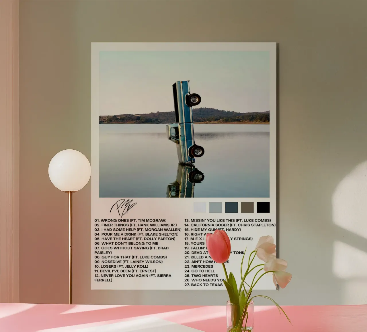 Post Malone F1 Tracklists alluminio dibond da Linda Tobrut