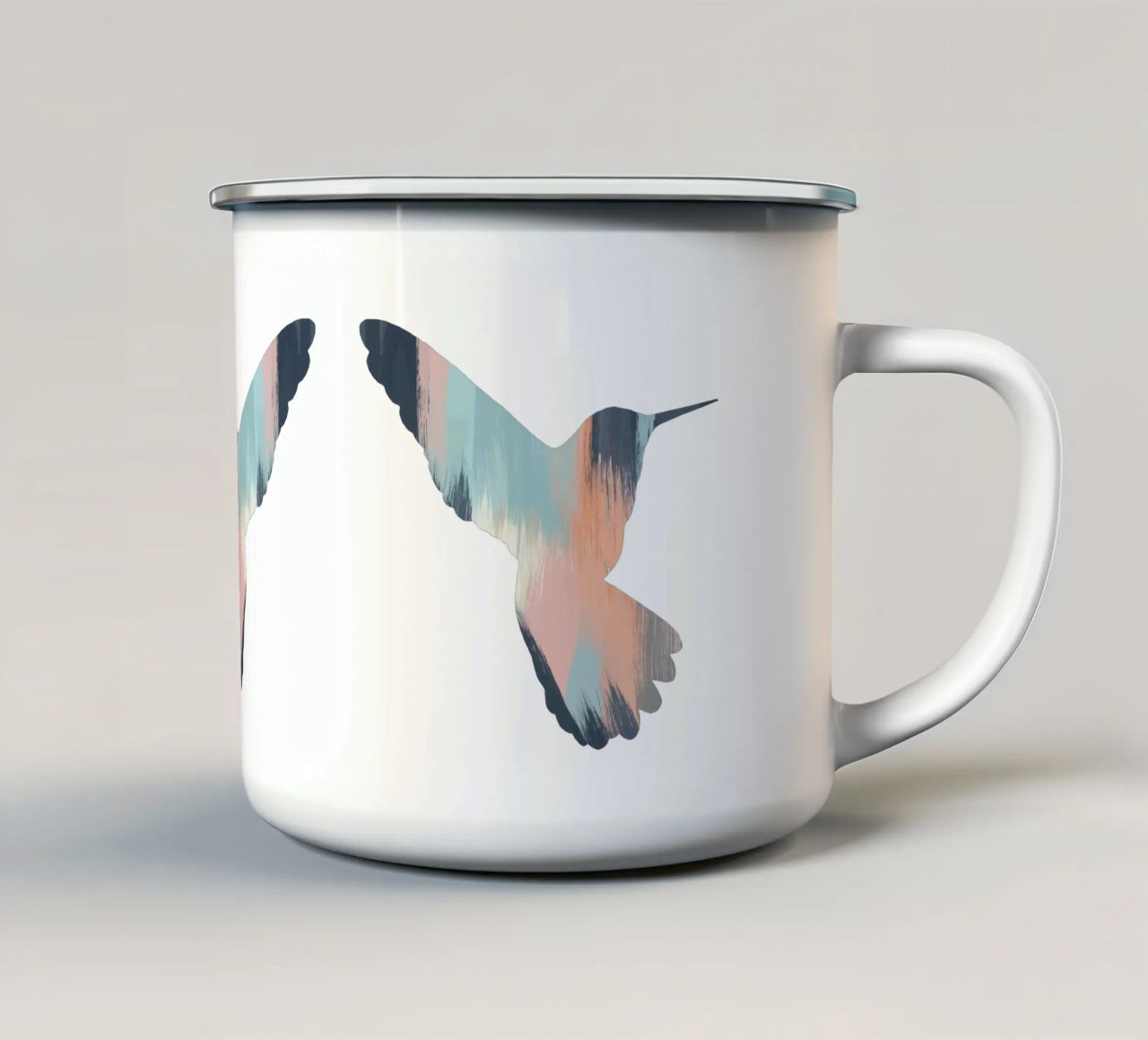 Colibrì pastello II tazza in smalto da Orara Studio